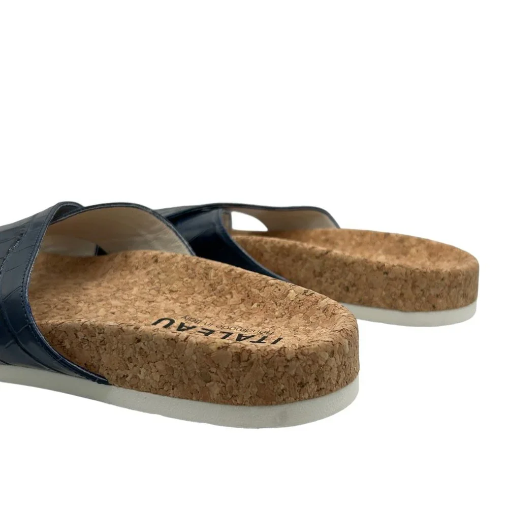 Italeau‎ Morena Croc Embossed Waterproof Slide Sandal (8.5)